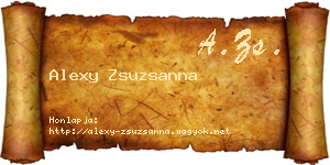 Alexy Zsuzsanna névjegykártya