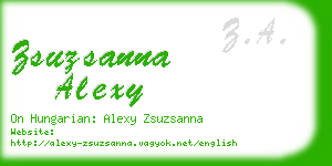 zsuzsanna alexy business card